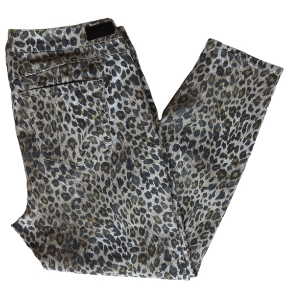 Sound Style Jessie Stretch Animal Print Ankle Jegging 16 Brown Black Pockets - Picture 1 of 15